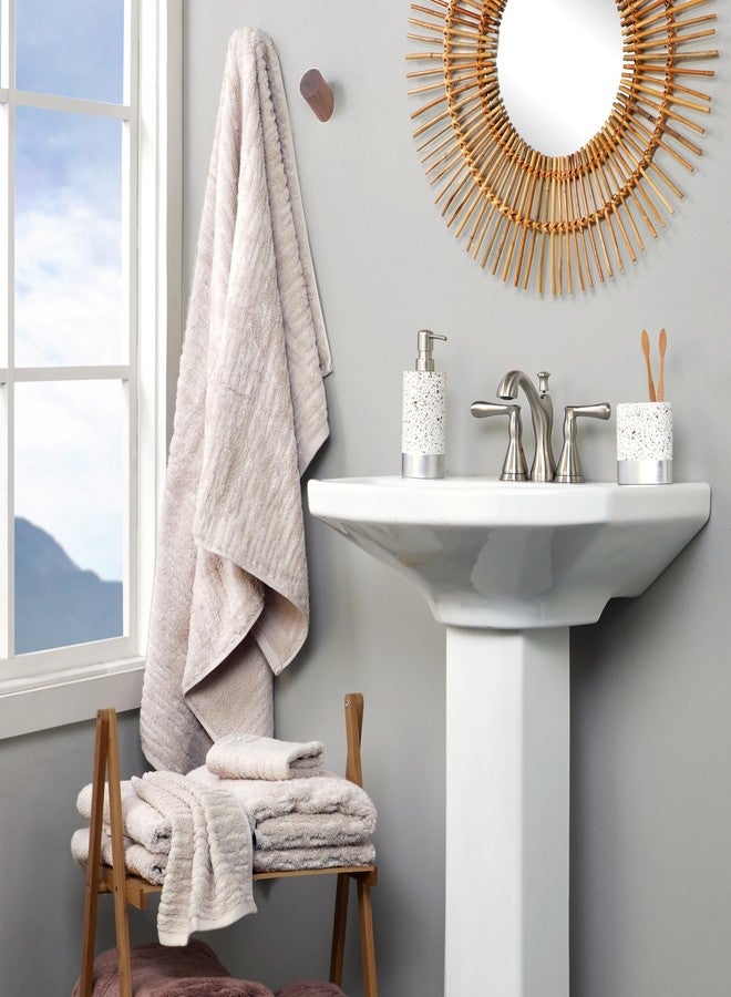 اس كيه ال هوم طقم مناشف غسيل فاخرة من القطن الناعم من إس كيه إل هوم، 4 قطع، لون الشوفان - Image 2